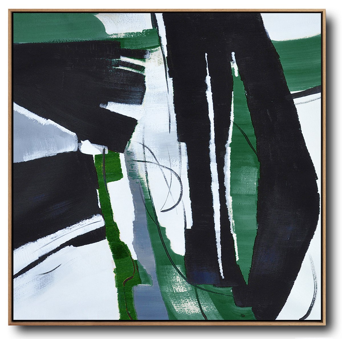 Dark Green Contemporary Painting #XB123A